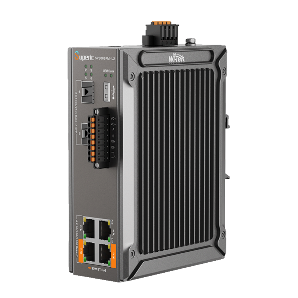 WI-TEK Superic SP3006FM-L2 v3, промышленный коммутатор